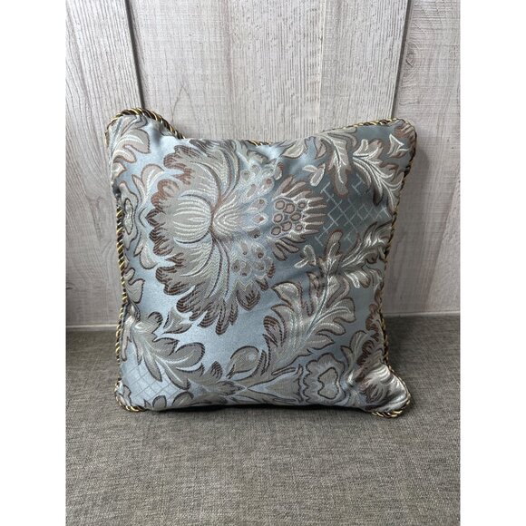 Decorative Pillow Set  Jacquard Tapestry Fabric Corded Trim 2 Square and Bolster - Picture 5 of 8
